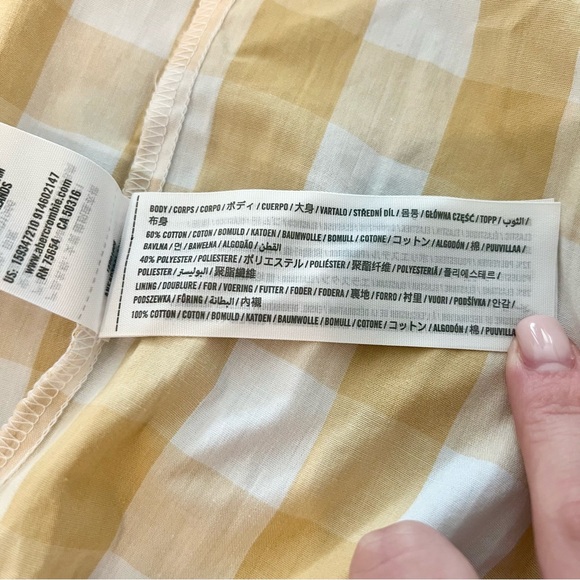 NWT! Abercrombie & Fitch Yellow and White Gingham Tiered Maxi Dress - Picture 7 of 8